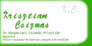 krisztian csizmas business card