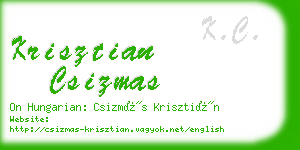 krisztian csizmas business card